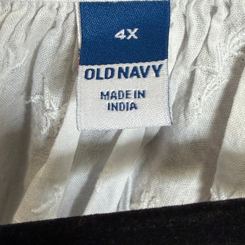 NEW Old Navy Womens Plus 4X White Embroidered Peasant Blouse Eyelet Boho Top - Picture 3 of 12